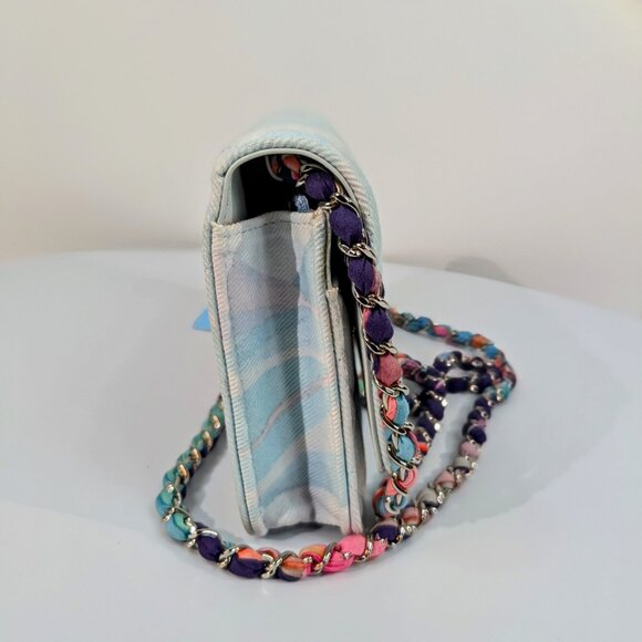 Chanel Jungle Jeans Quilted Fabric Wallet On Chain (WOC) - Picture 3 of 16